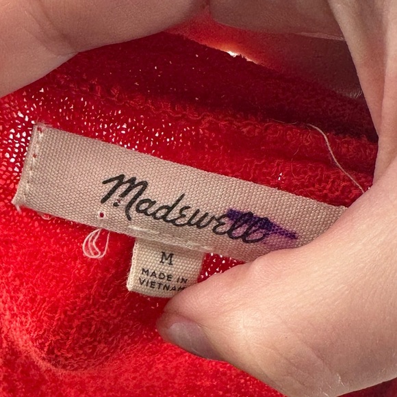 Madewell womens top size M red short sleeve - Picture 7 of 8